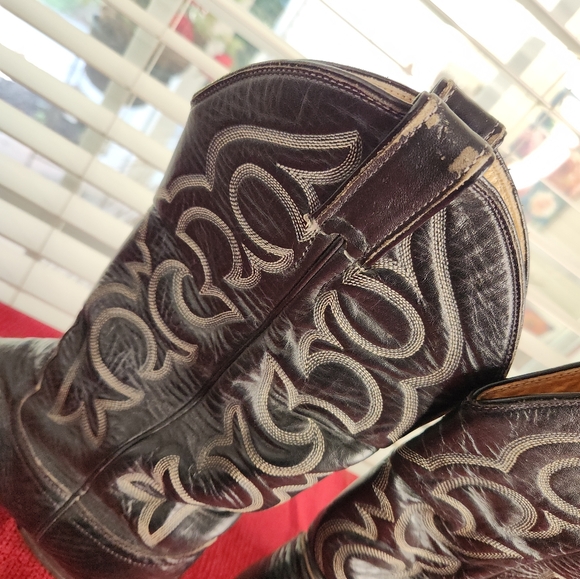 Youth JUSTIN Black Cowboy Boots  Size 8.5 C - Picture 8 of 13